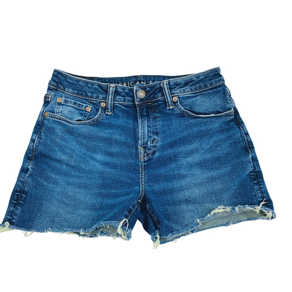 American Eagle Denim Cut Off Shorts Womens 30" W Airflex Dark Wash Blue Jean